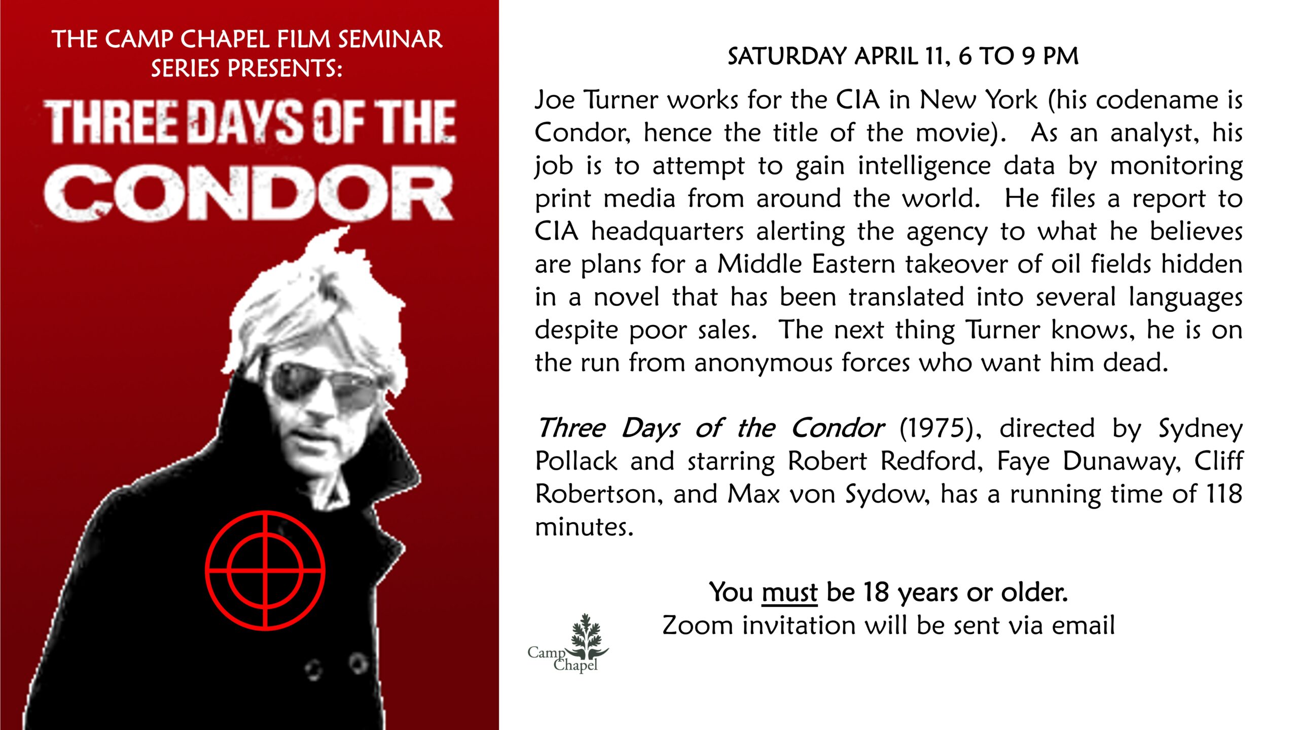 Film Seminar – “Three Days of the Condor”